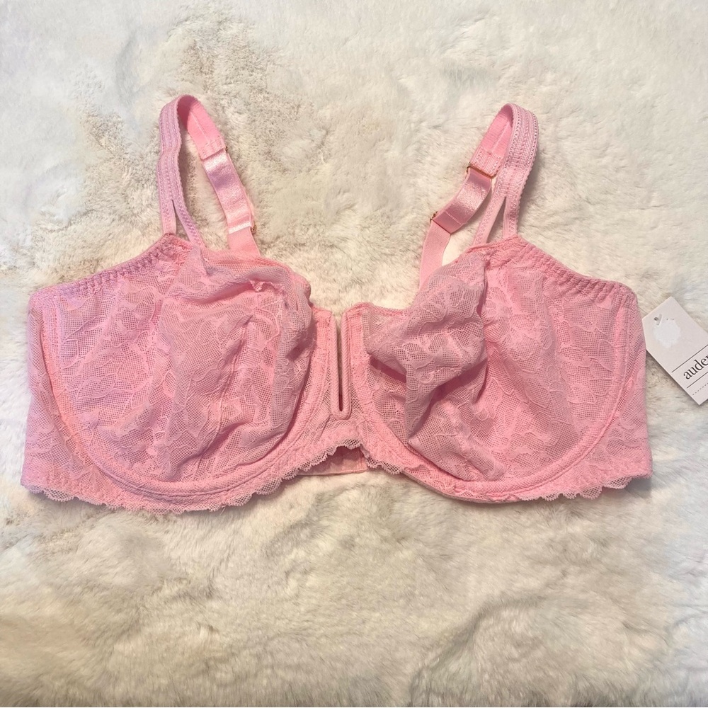 NWT Auden Pink Lace Balconette Unlined Bra 40DDD